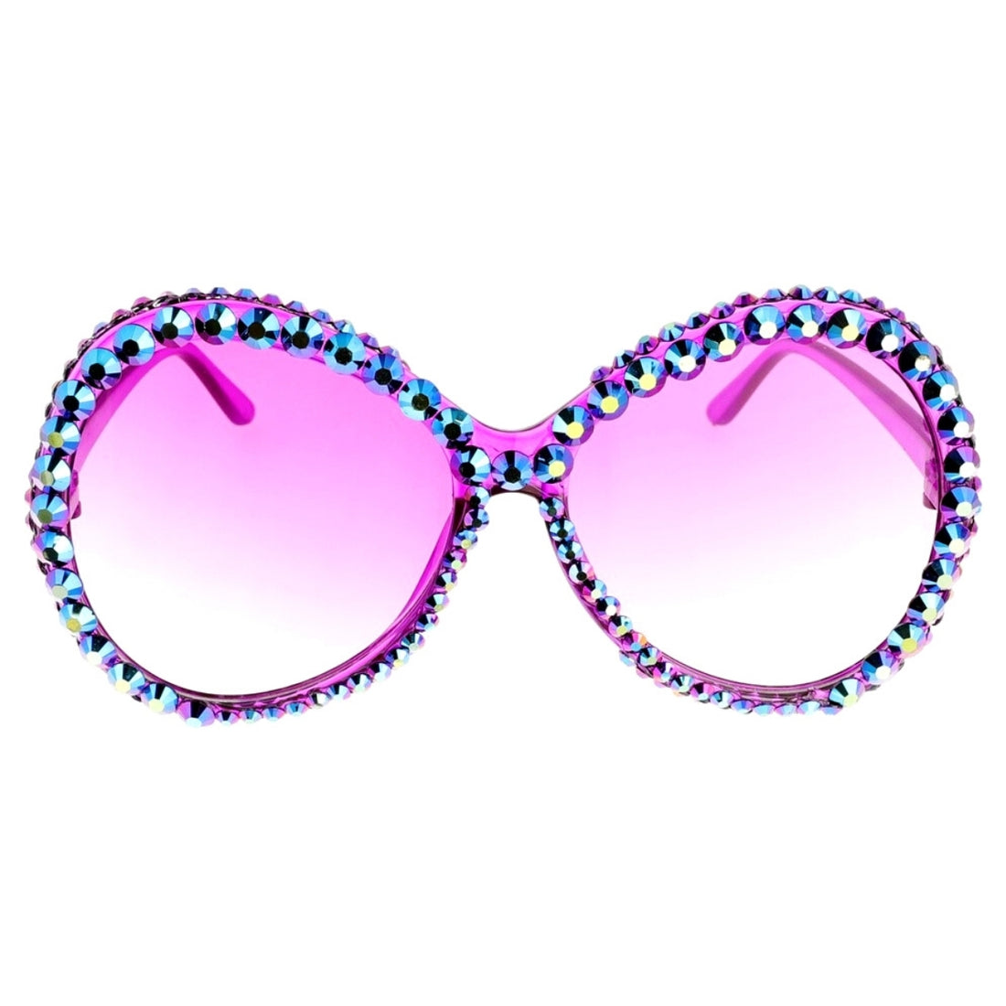 Purple Sparkly Round Sunglasses