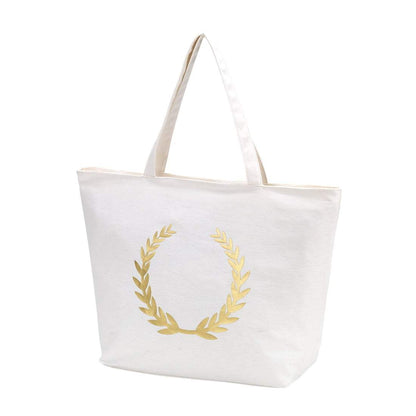 Gold Foil Wreath Tote-Bridal Collection-Get Me Bedazzled