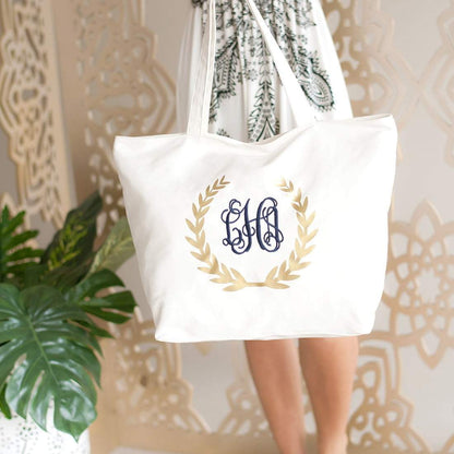Gold Foil Wreath Tote-Bridal Collection-Get Me Bedazzled