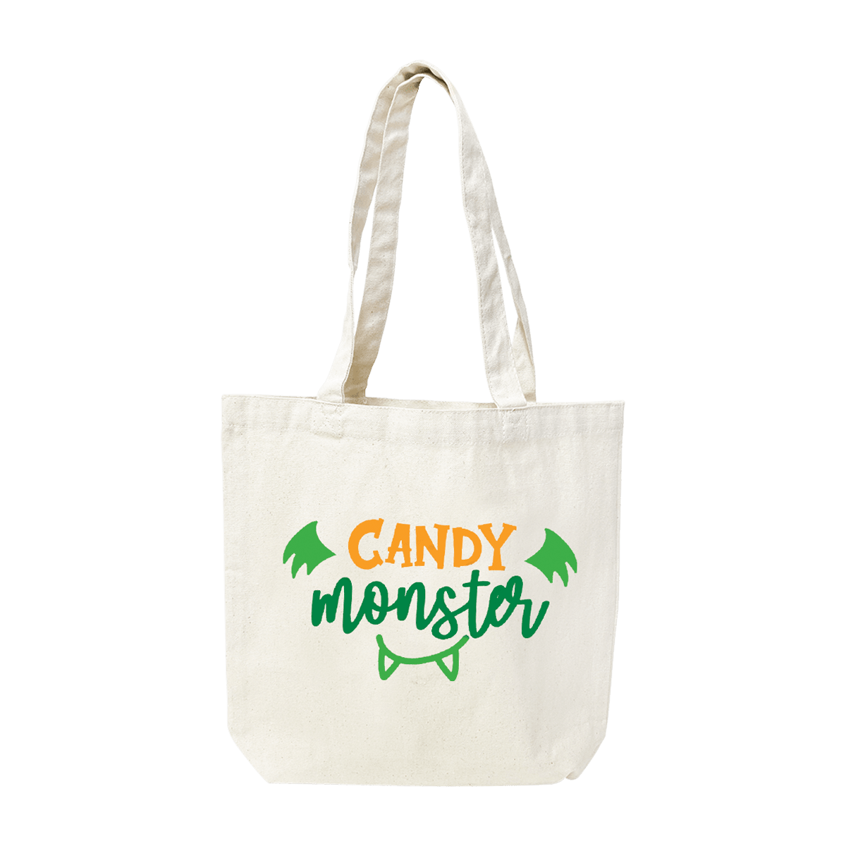 Printed Candy Monster Small Canvas Tote