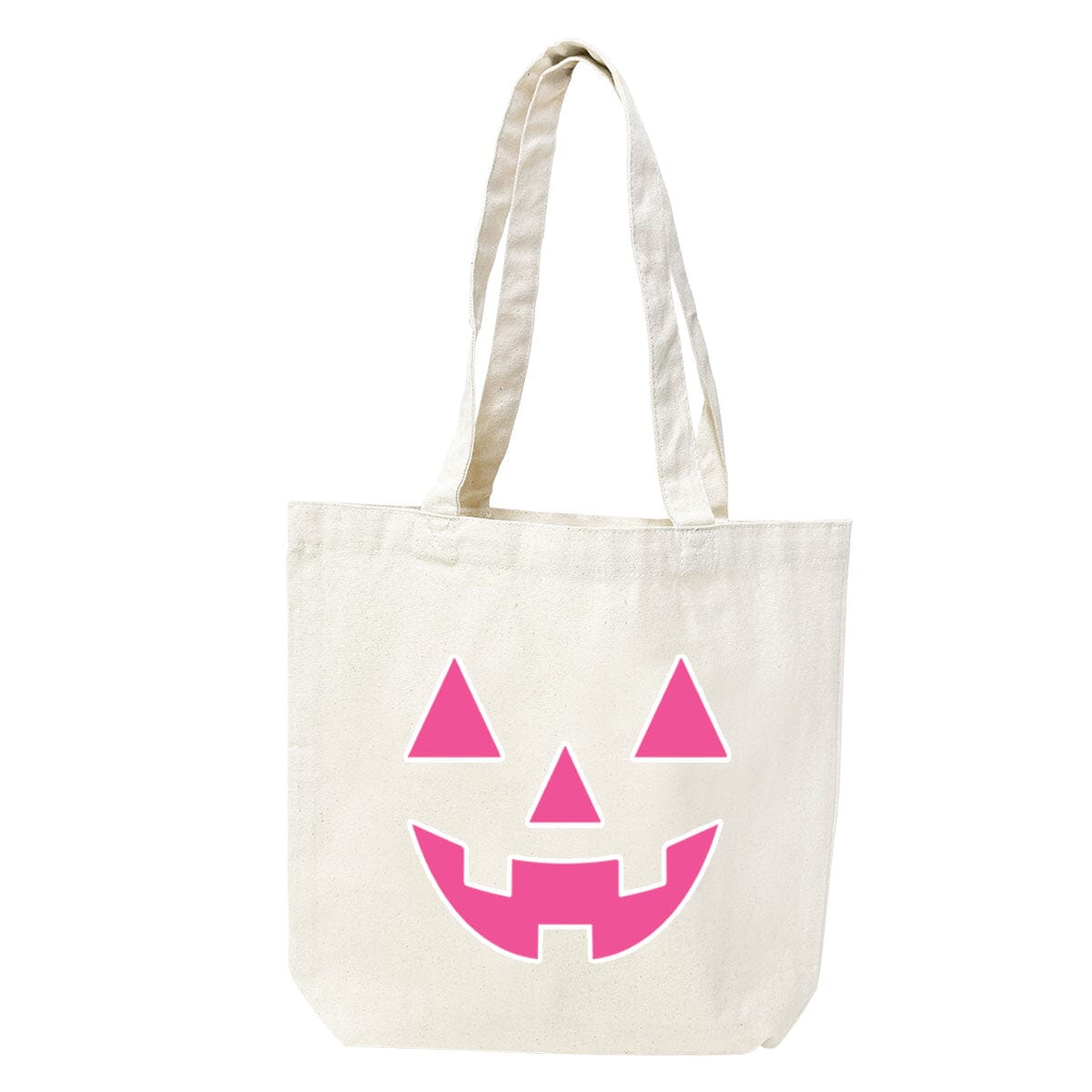 Printed Hot Pink Jack-o-Lantern Small Canvas Tote