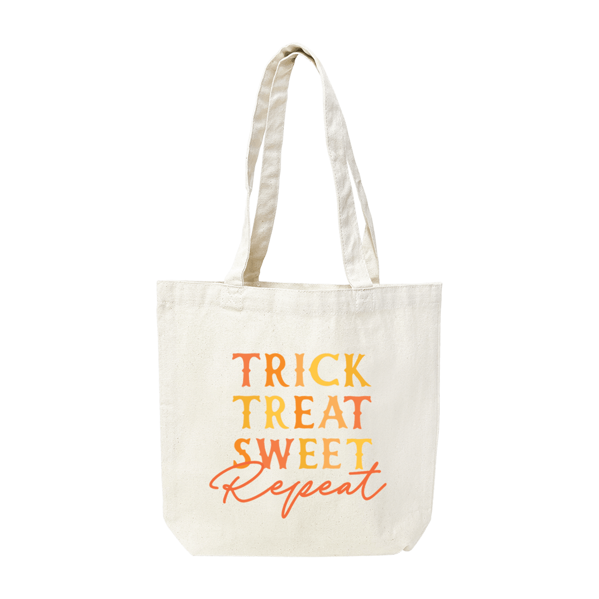 Printed Trick, Treat, Sweet, Repeat Small Canvas Tote