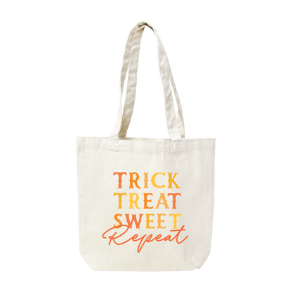 Printed Trick, Treat, Sweet, Repeat Small Canvas Tote