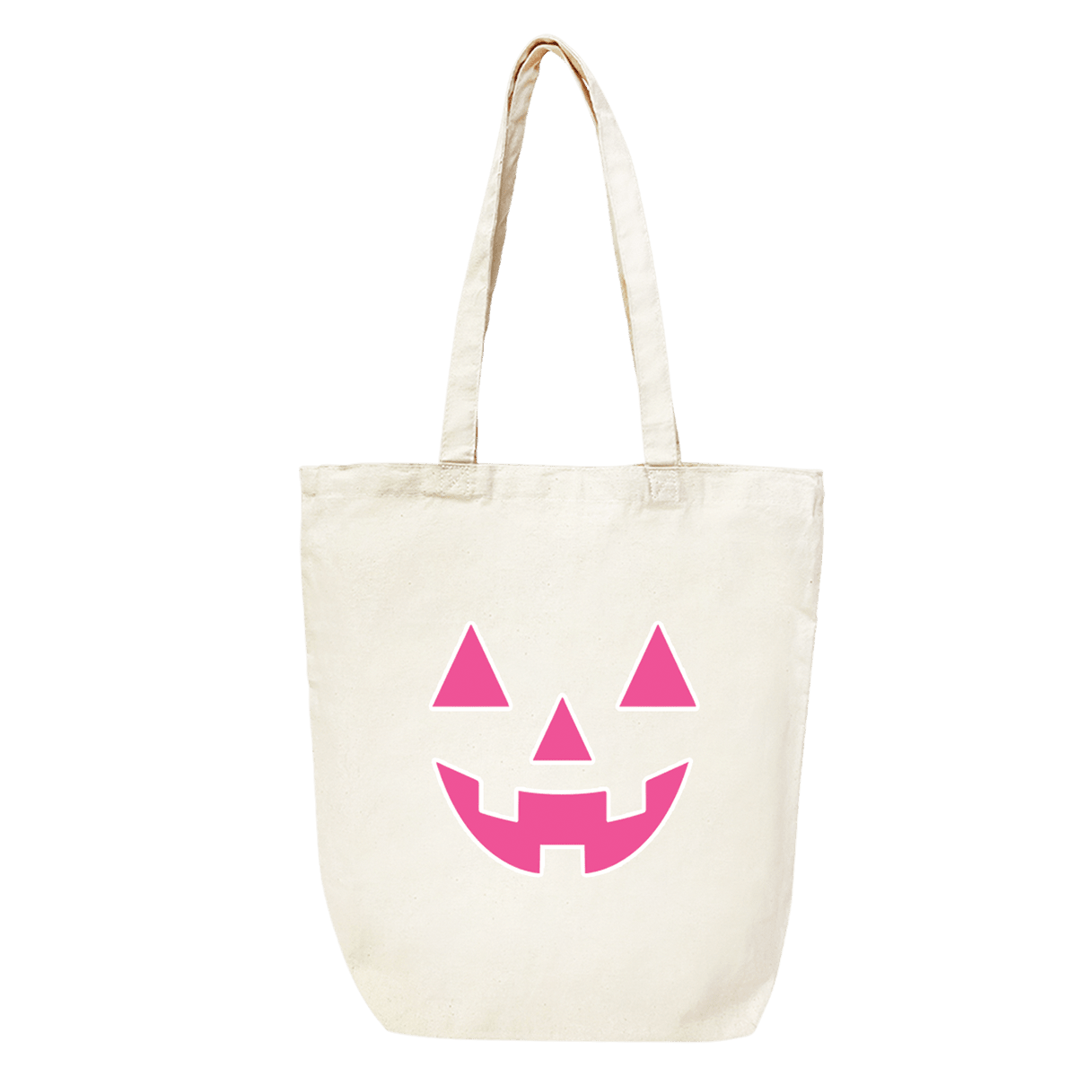 Printed Hot Pink Jack-o-Lantern Canvas Tote