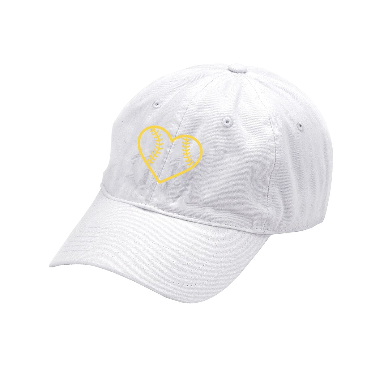 Heart Baseball White Cap