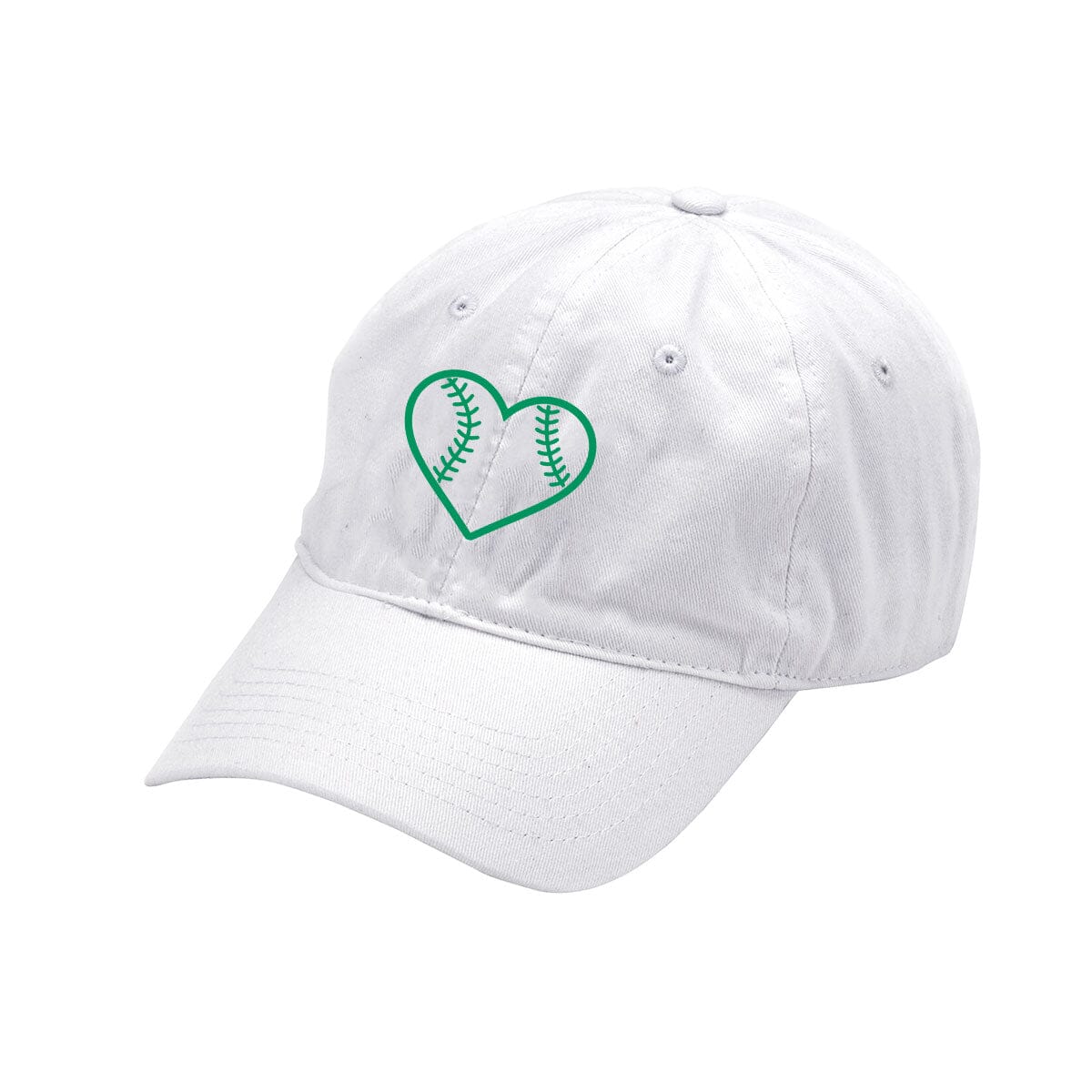 Heart Baseball White Cap