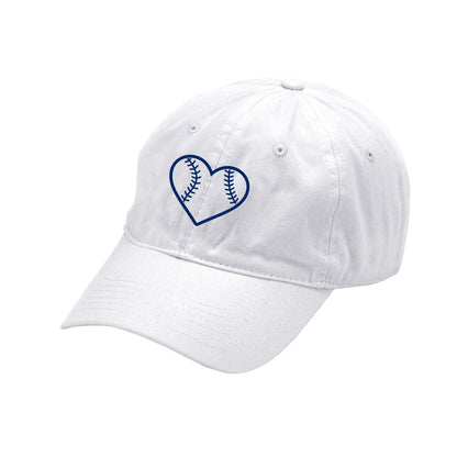 Heart Baseball White Cap