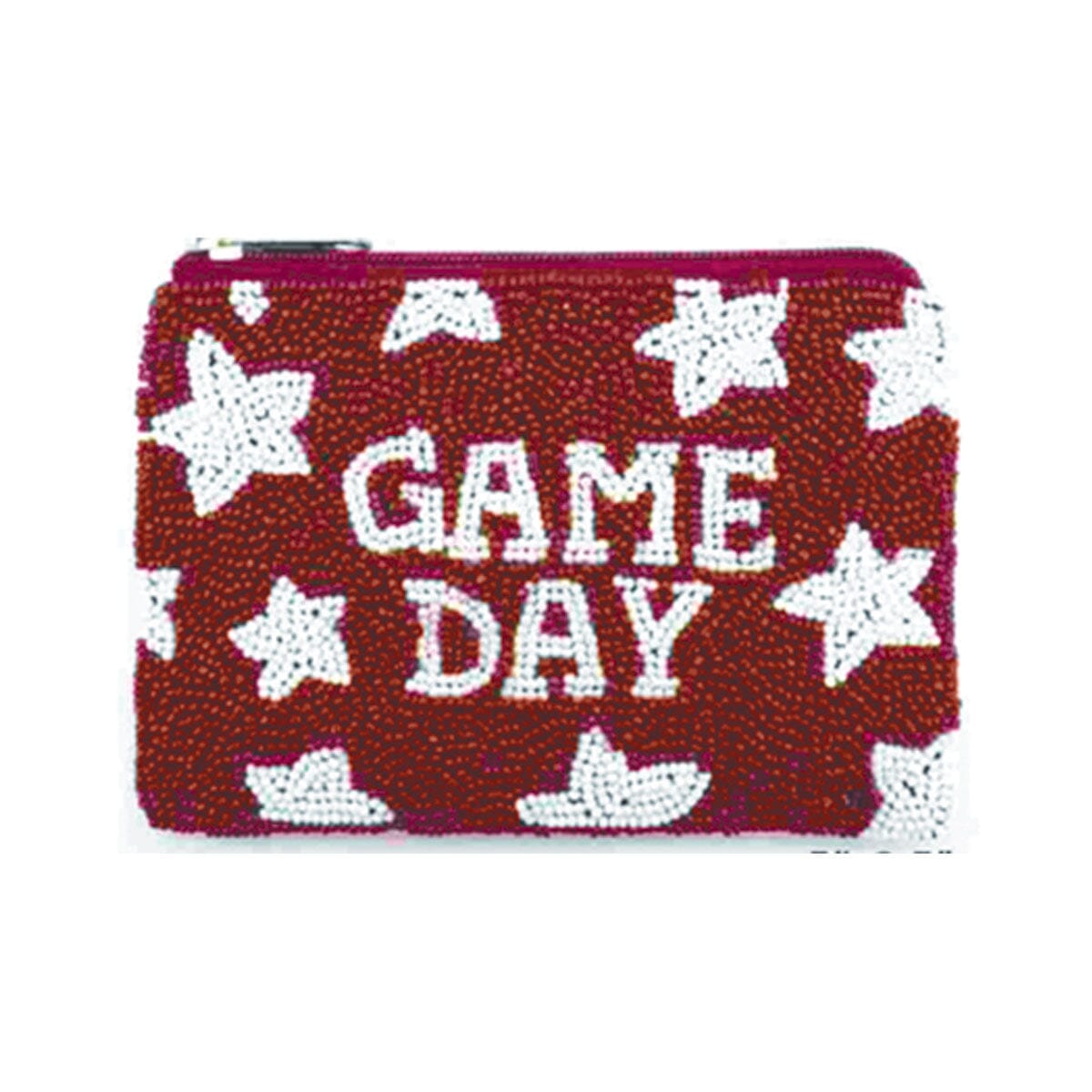 Garnet Game Day Star Beaded Coin Purse