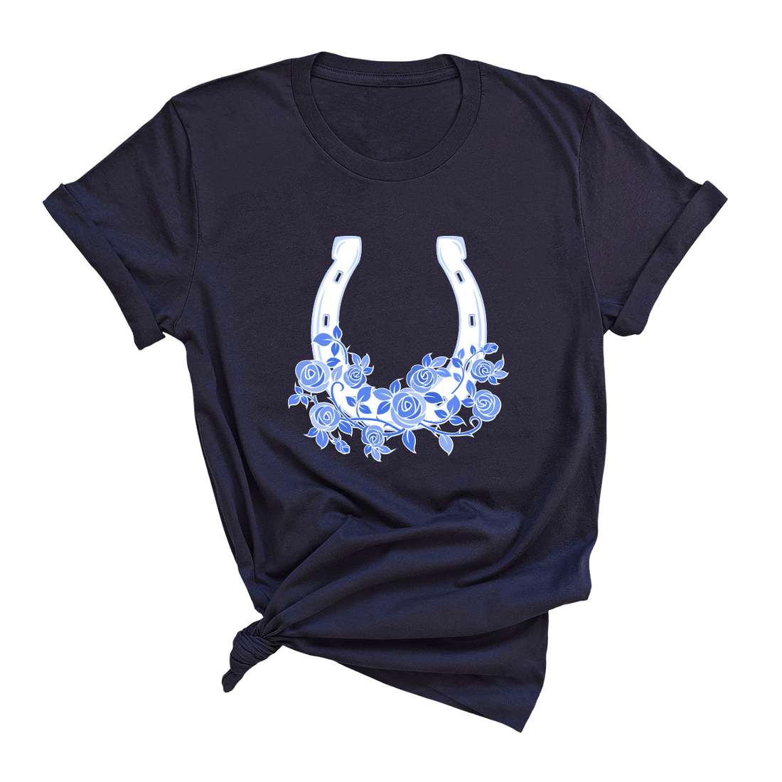 Blue Floral Horseshoe T-Shirt