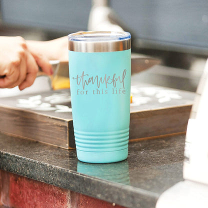 Thankful Teal 20oz Insulated Tumbler