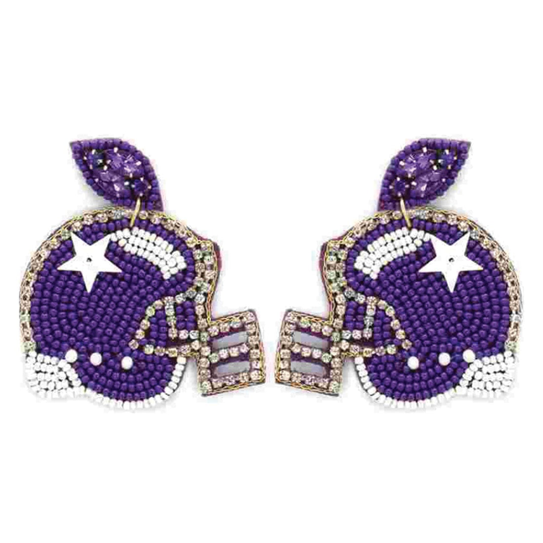 Purple Touchdown Earrings