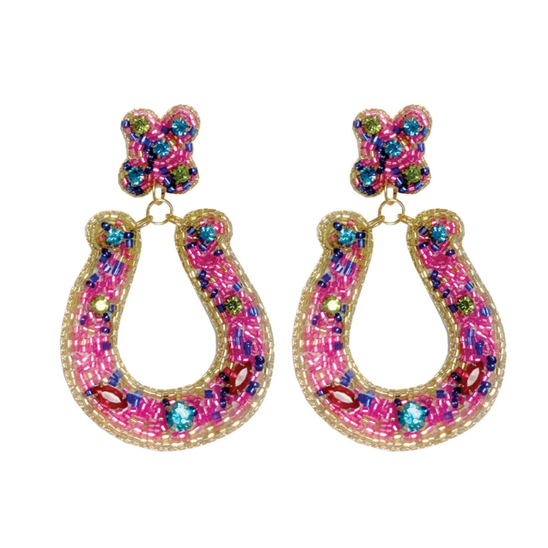 Multicolor Horseshoe Earrings