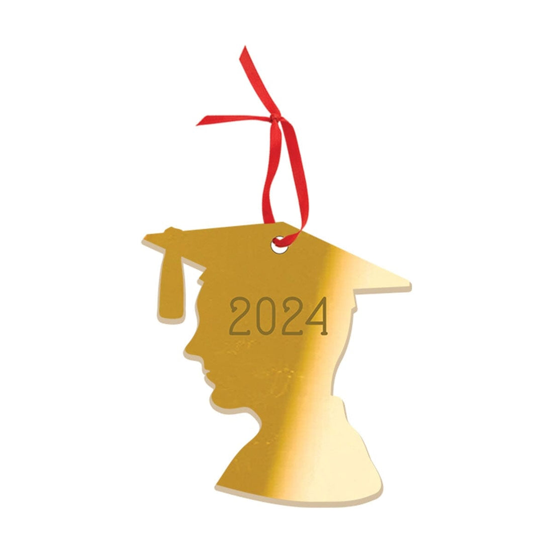 Mirrored Gold 2024 Boy Graduate Ornament