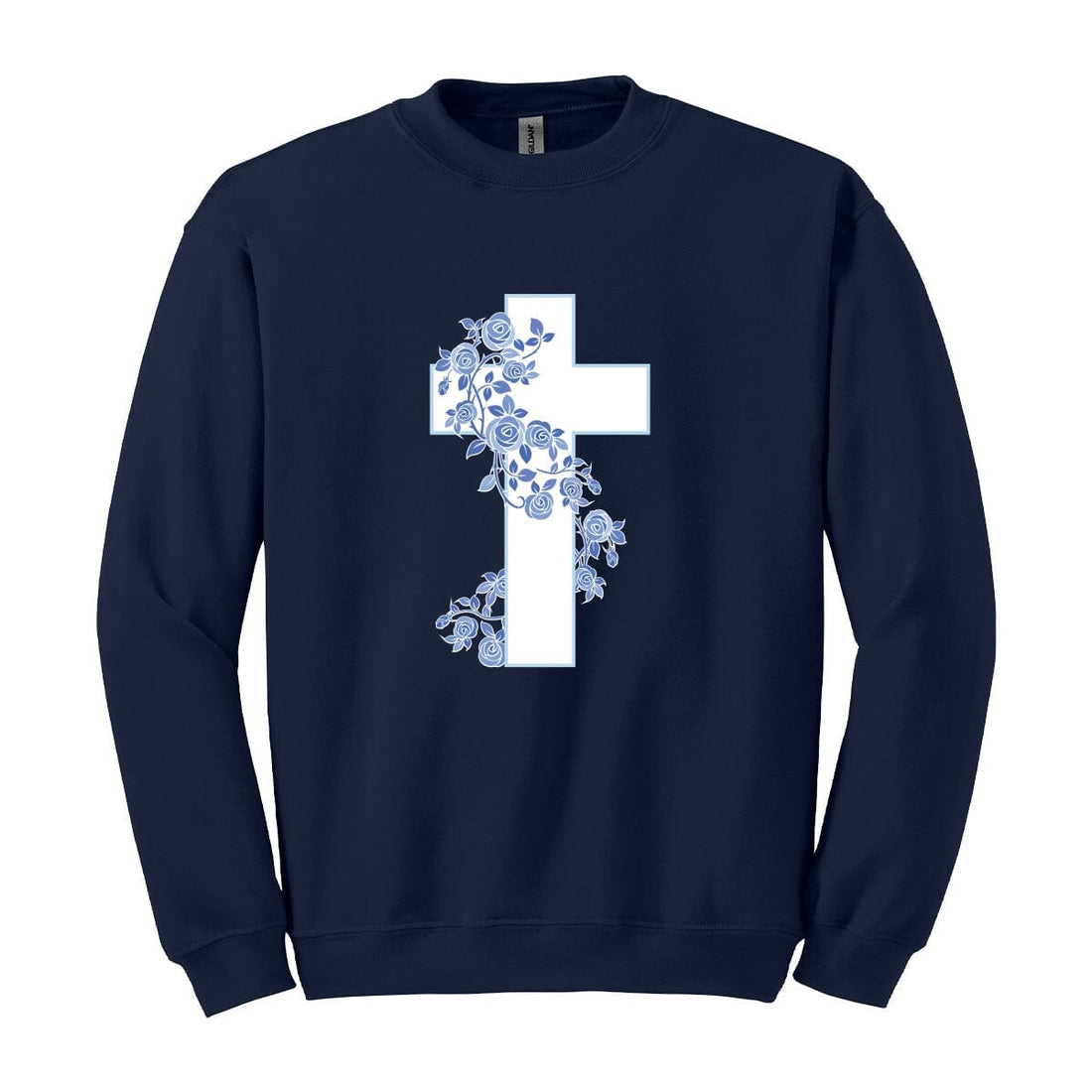 Blue Floral Cross Sweatshirt