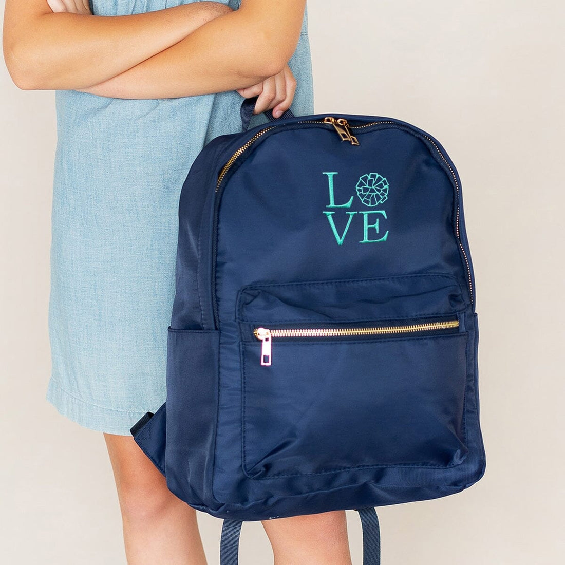 Love Cheer Embroidered Navy Charlie Backpack