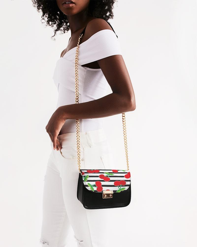 CHERRY STRIPED SMALL SHOULDER BAG-accessories-Get Me Bedazzled
