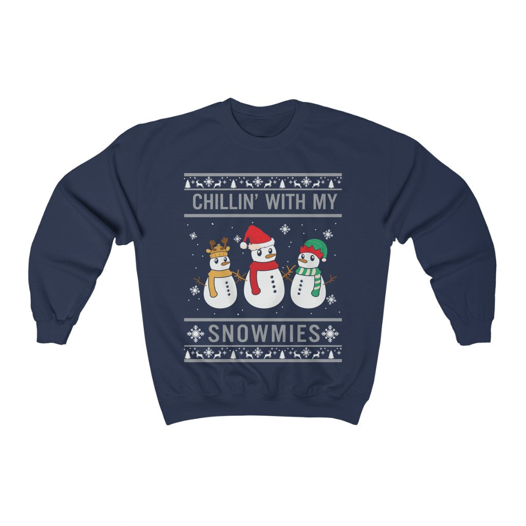 Chillin With My Snowmies Crewneck Sweatshirt-Sweatshirt-Get Me Bedazzled