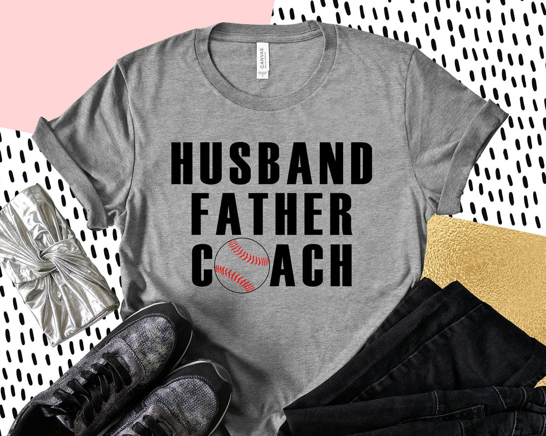 Husband Father Coach Fathers Day Tee-T-Shirt-Get Me Bedazzled