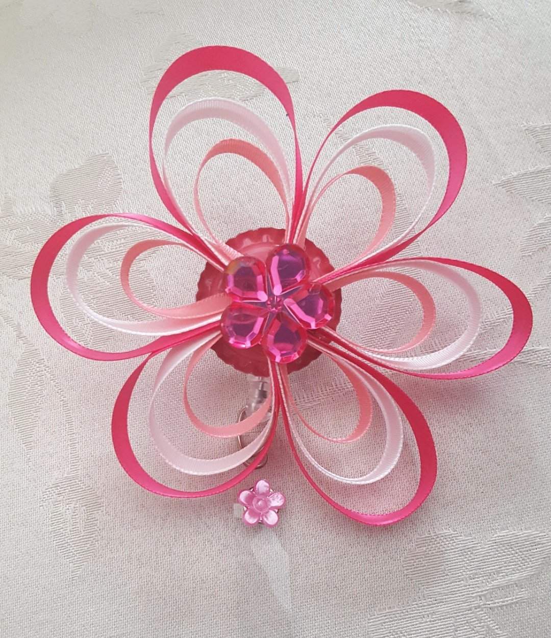 Pink Loopy Flower Badge-Loopy Flower Badge-Get Me Bedazzled