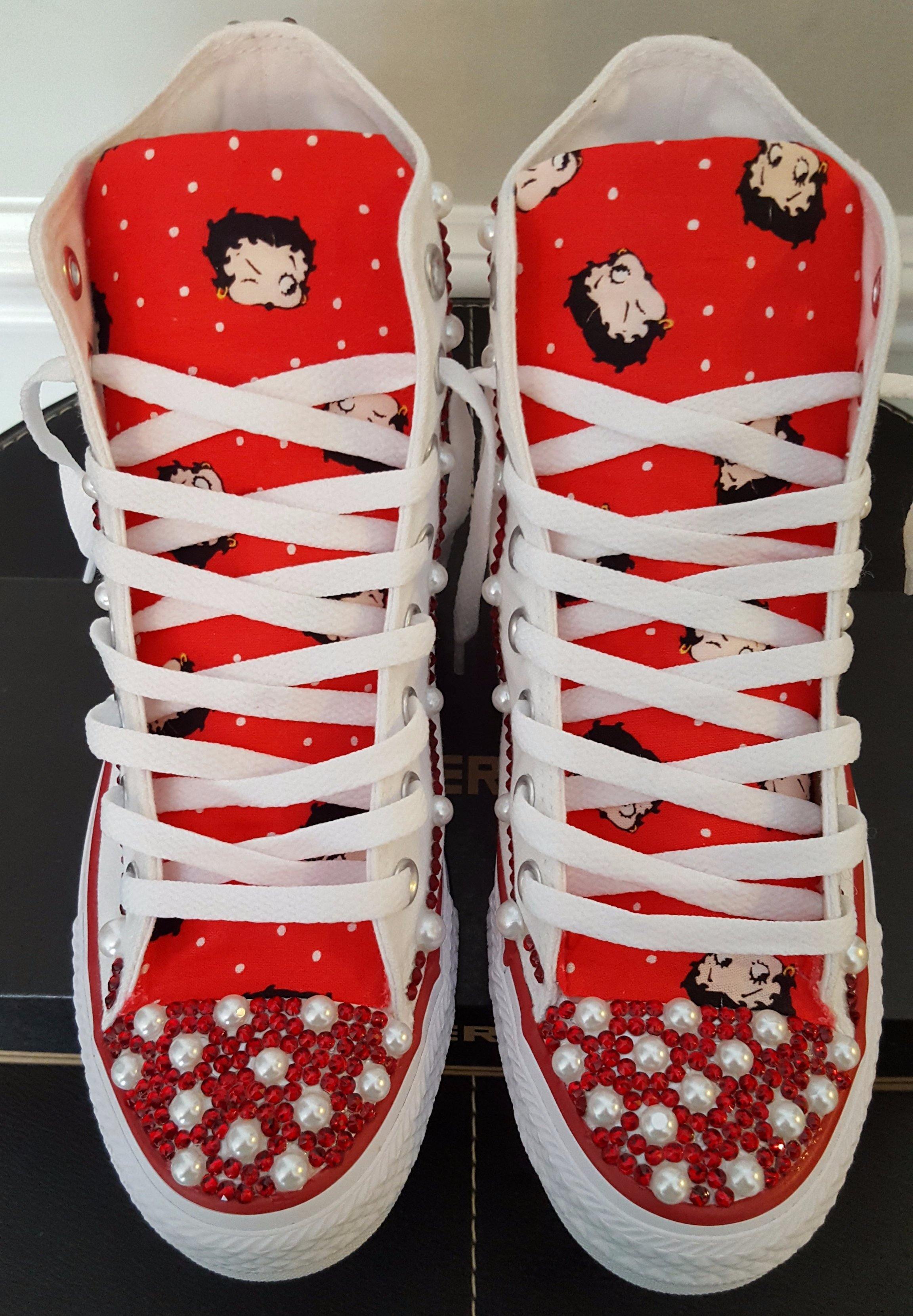 Bedazzled BETTY BOOP High-Top Converses- Special Edition. Get Bedazzled