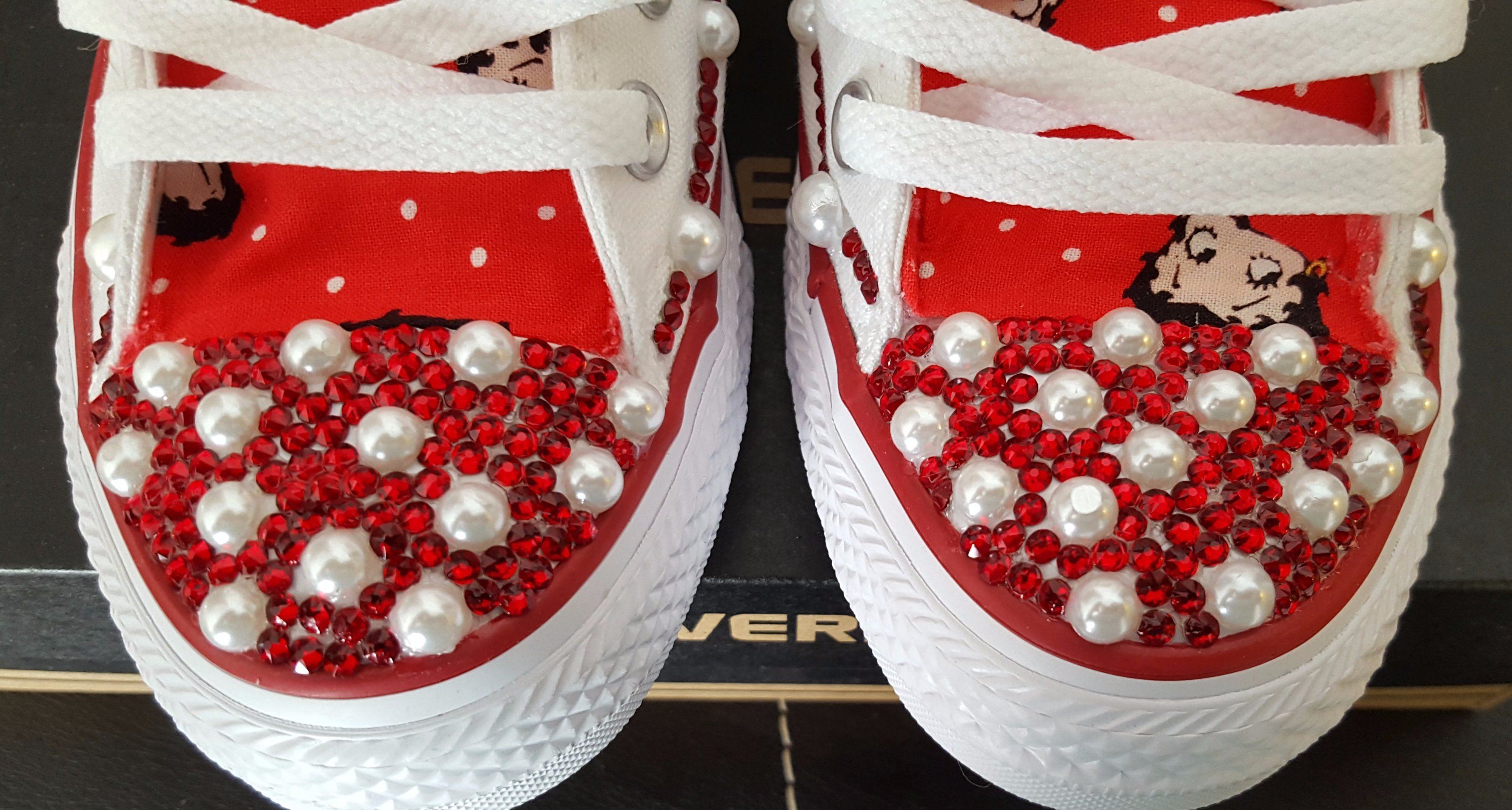 Bedazzled BETTY BOOP High-Top ALL STAR Converses- Special Edition.-CONVERSE-Get Me Bedazzled