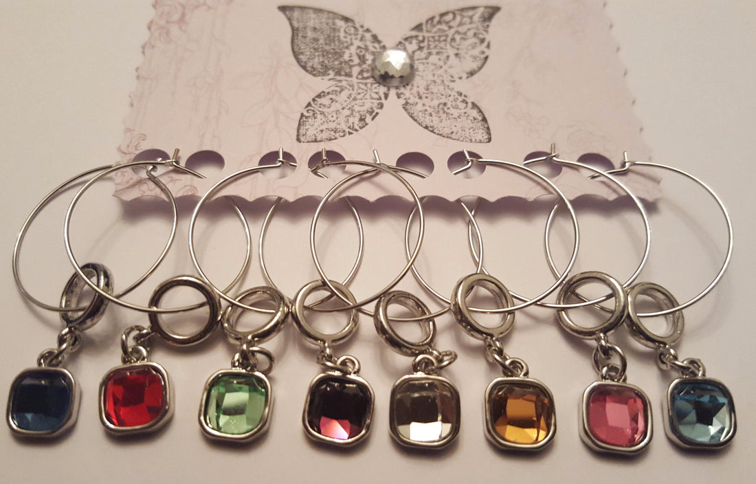 Bejeweled Wine Charm Set-Wine Charms-Get Me Bedazzled