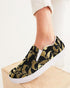 FLORAL BLACK AND GOLD SLIP ON SHOE-women shoes-Get Me Bedazzled