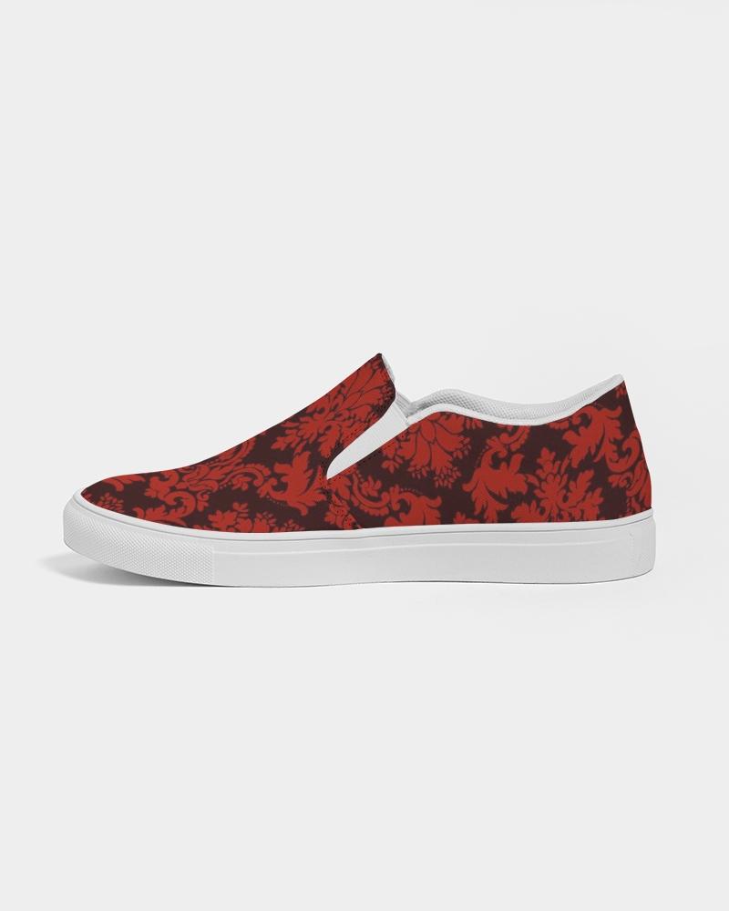 Red Damask Slip On Shoe-women shoes-Get Me Bedazzled
