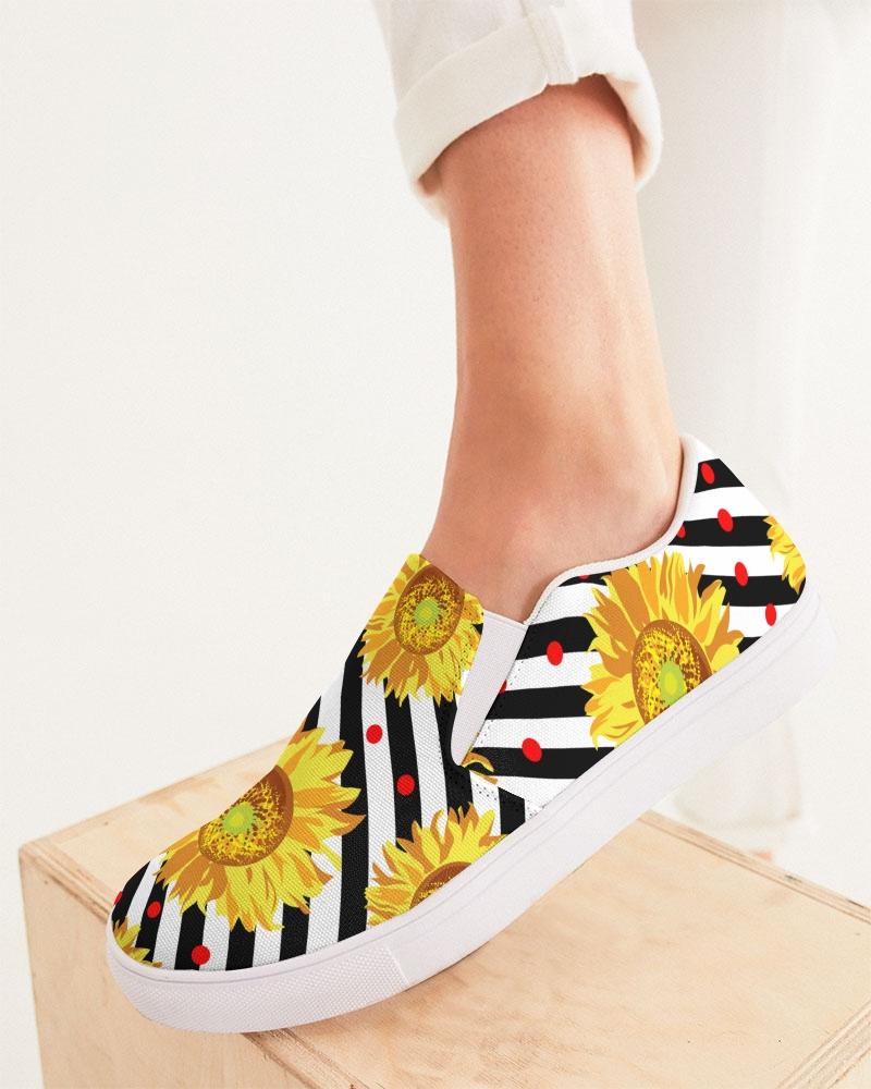 Striped Sunflower Slip On Shoe-women shoes-Get Me Bedazzled