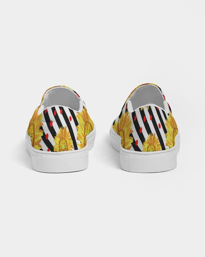 Striped Sunflower Slip On Shoe-women shoes-Get Me Bedazzled
