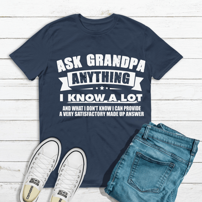 Ask Grandpa Anything- Fathers Day T-Shirt-Get Me Bedazzled