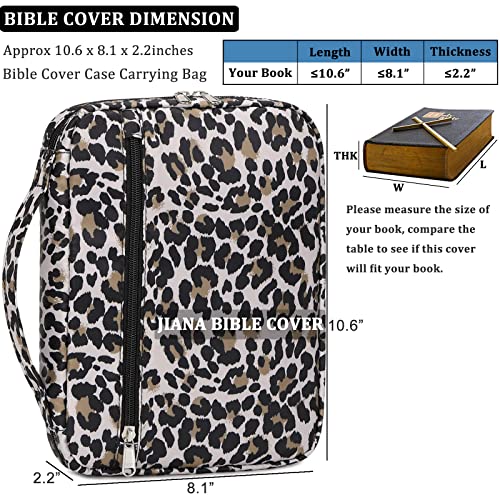 Bible Cover for Women, Womens Bible Cover Bible Case Girls Carrying Book Case Church Bag Bible Protective Bag with Handle and Zippered Pocket