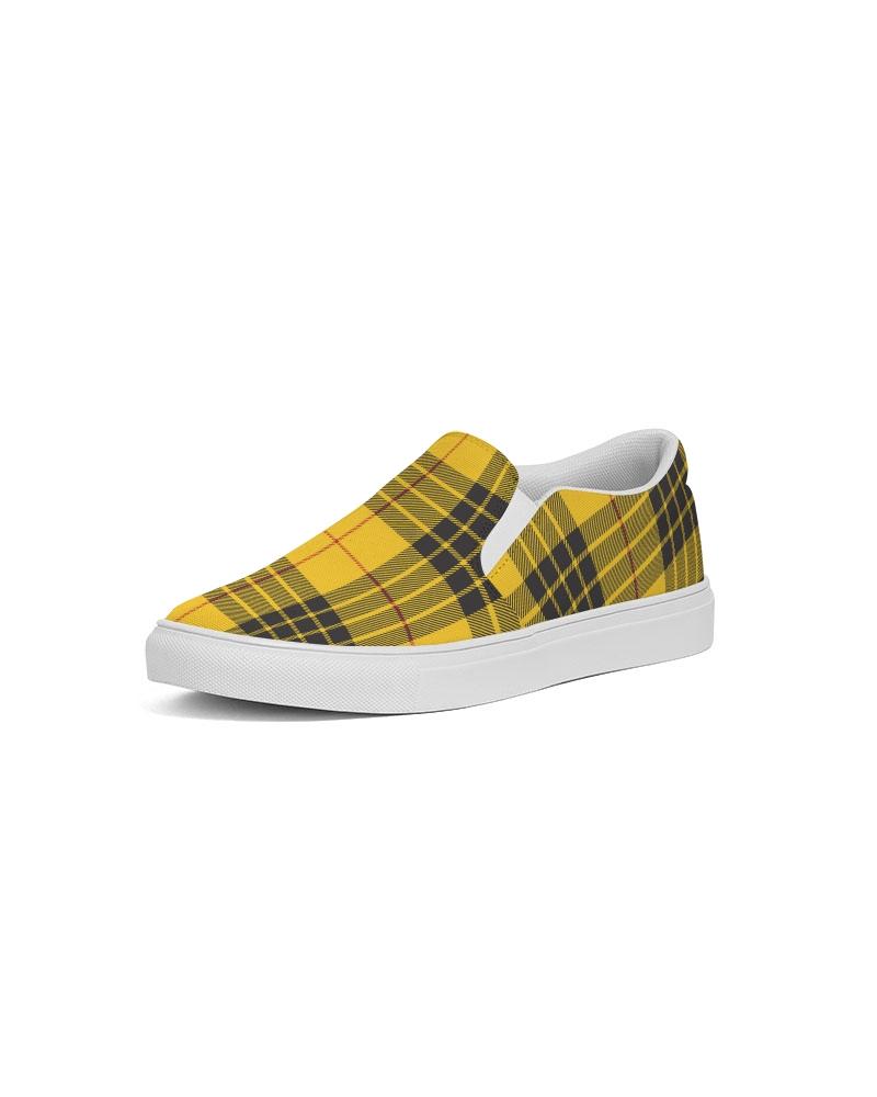 Black And Yellow Plaid Slip On Shoe Women&