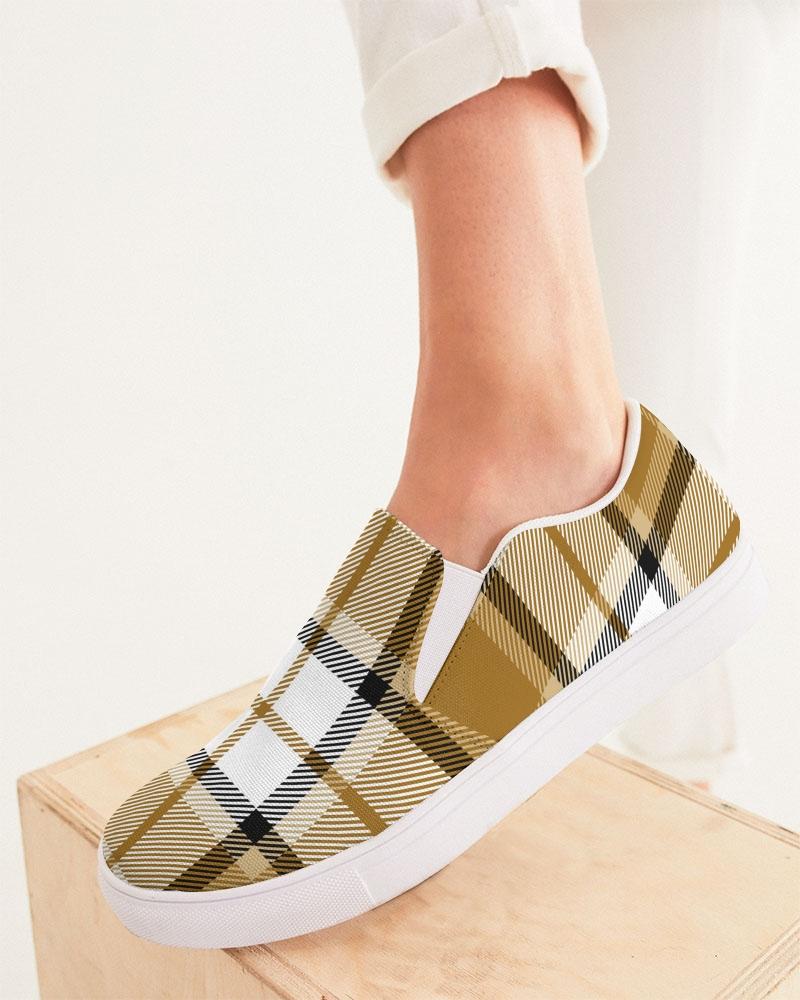 Brown And Black Plaid Slip On Shoe-women shoes-Get Me Bedazzled