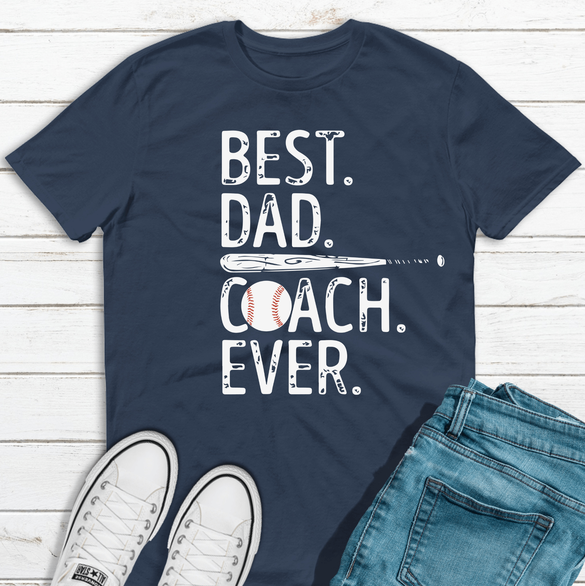 Best Dad Coach Ever- Fathers Day T-Shirt-Get Me Bedazzled