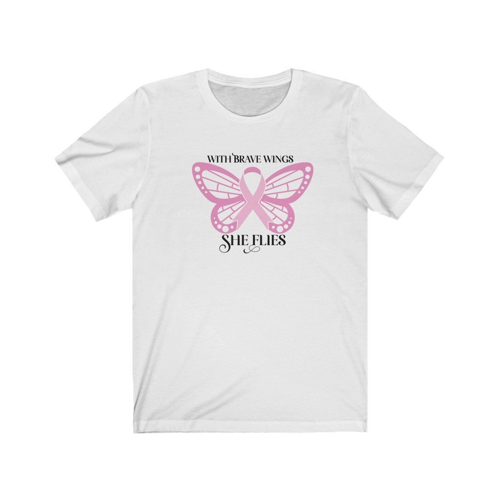 Butterfly Cancer Brave Wings T-Shirt-T-Shirt-Get Me Bedazzled