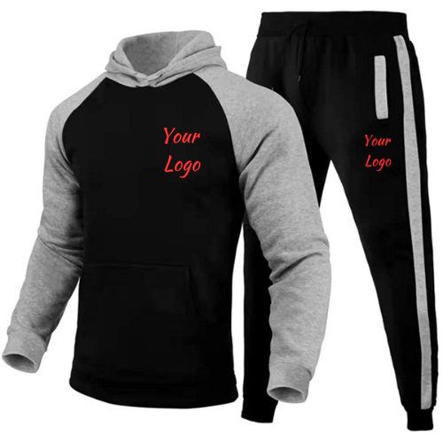 Monogrammed Men's Casual Tracksuit with Pockets