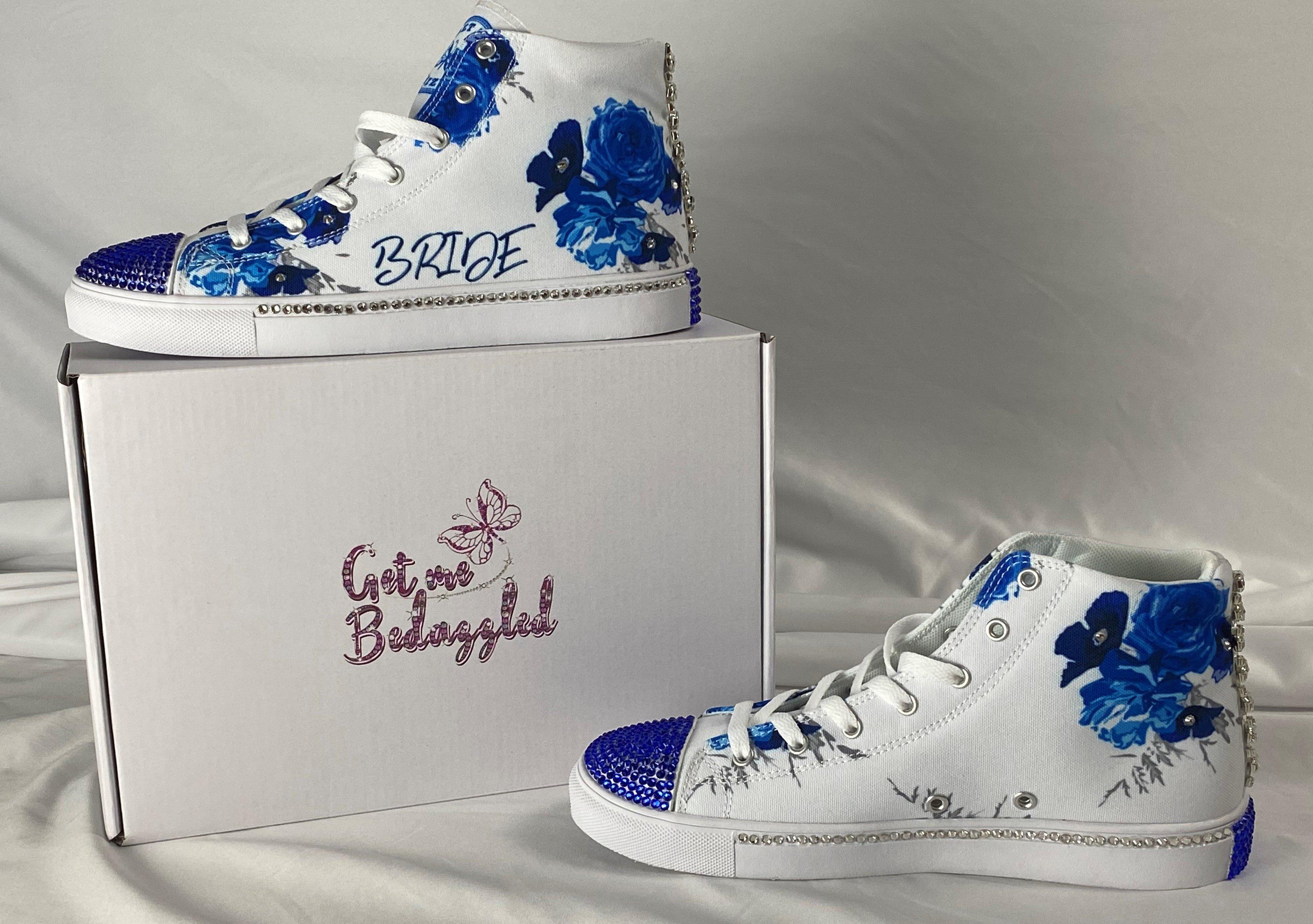 GMB Bedazzled Bride &quot;Something Blue&quot; High Top Shoe-women shoes-Get Me Bedazzled