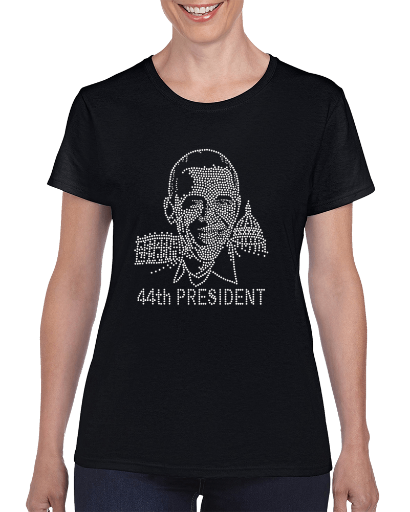 Obama- 44th President Rhinestone T-Shirt-Get Me Bedazzled