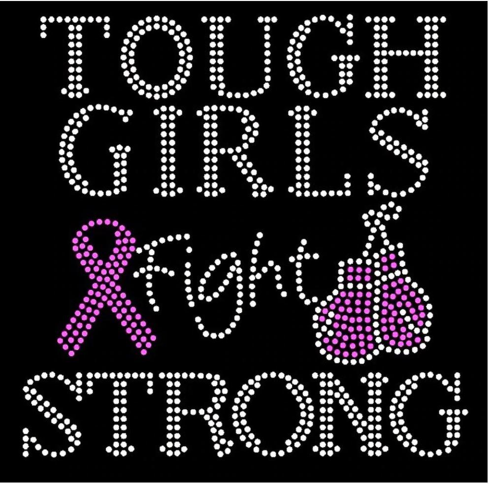 Tough Girls Fight Strong Rhinestone T-Shirt-Short Sleeve Tee-Get Me Bedazzled
