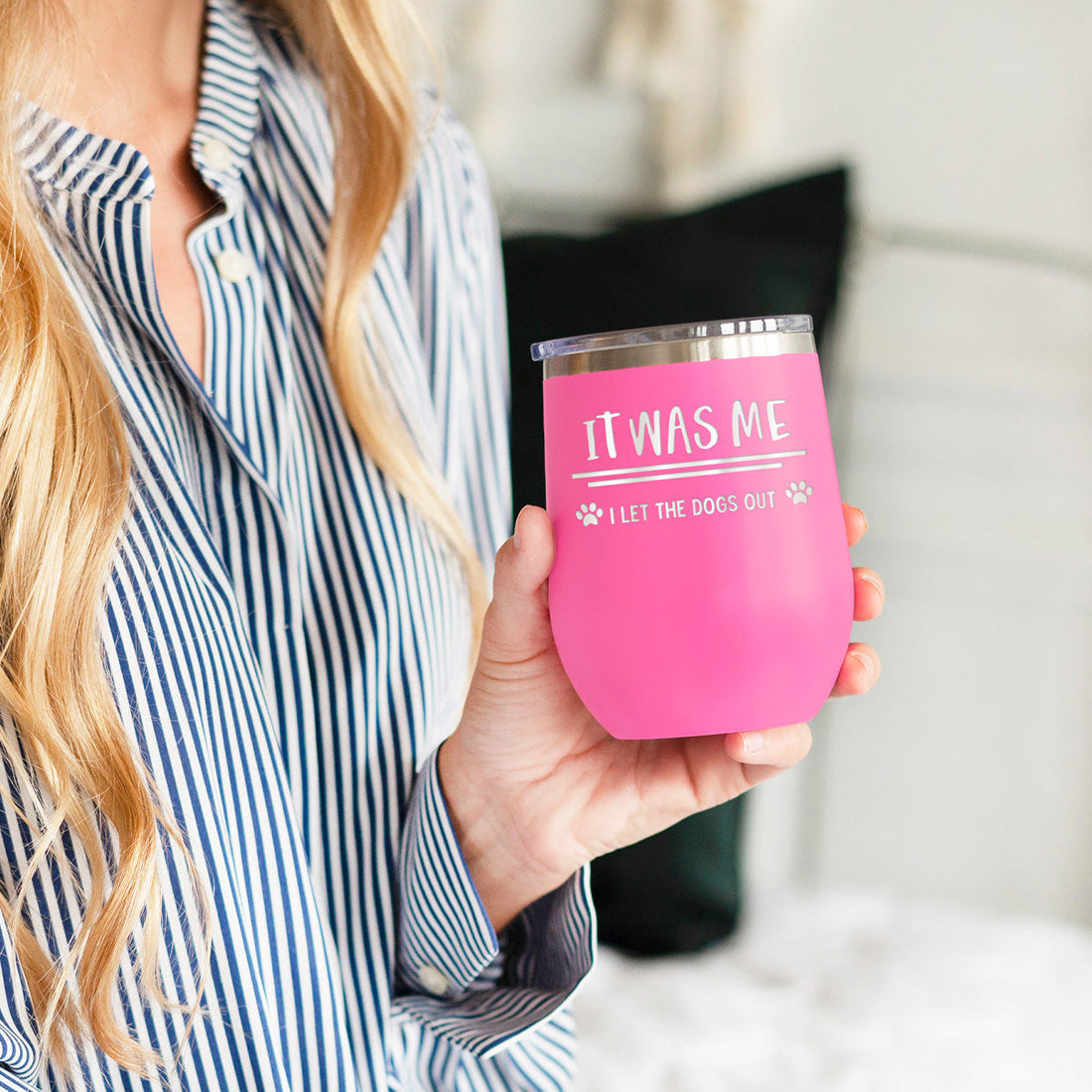 I Let The Dogs Out Pink 12oz. Insulated Tumbler