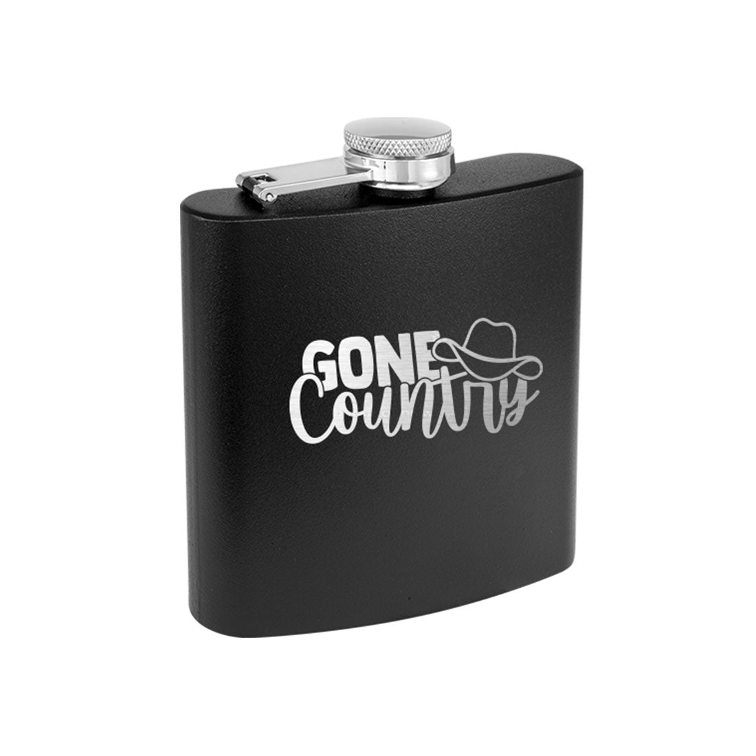 Gone Country Black 6oz Insulated Flask