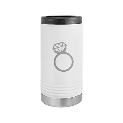 Diamond Ring White Slim Can Beverage Holder