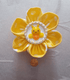 Yellow Polka-Dot Kanzashi Flower Badge-Kanzashi Flower Badge-Get Me Bedazzled