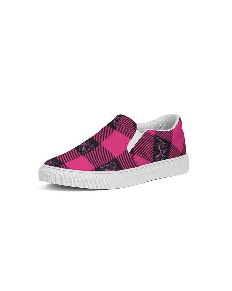 GMB Pink and Black Plaid Slip-On Shoe-women shoes-Get Me Bedazzled