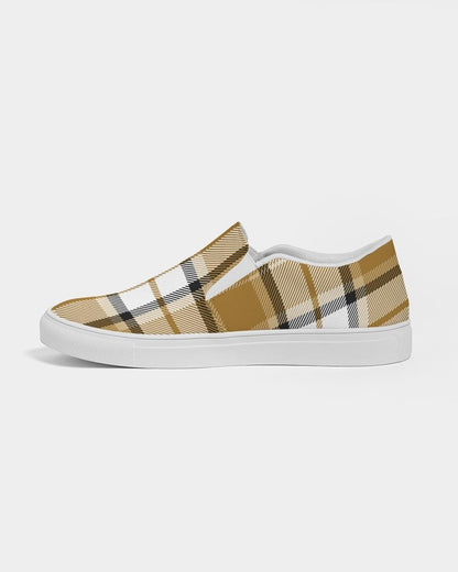 Brown And Black Plaid Slip On Shoe-women shoes-Get Me Bedazzled