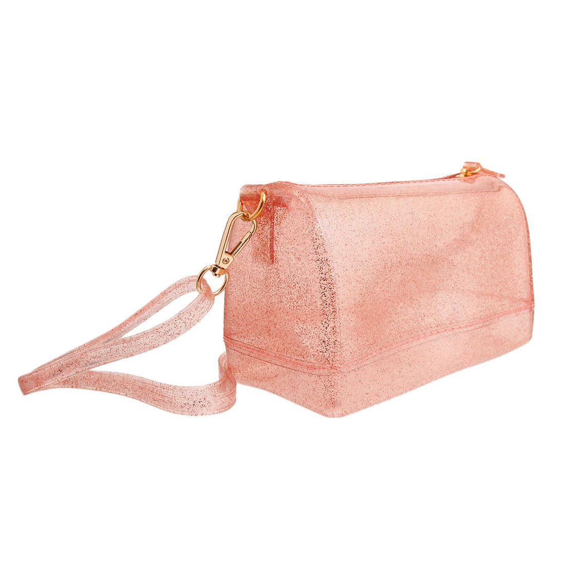 Rose Gold Glitter Jelly Handbag