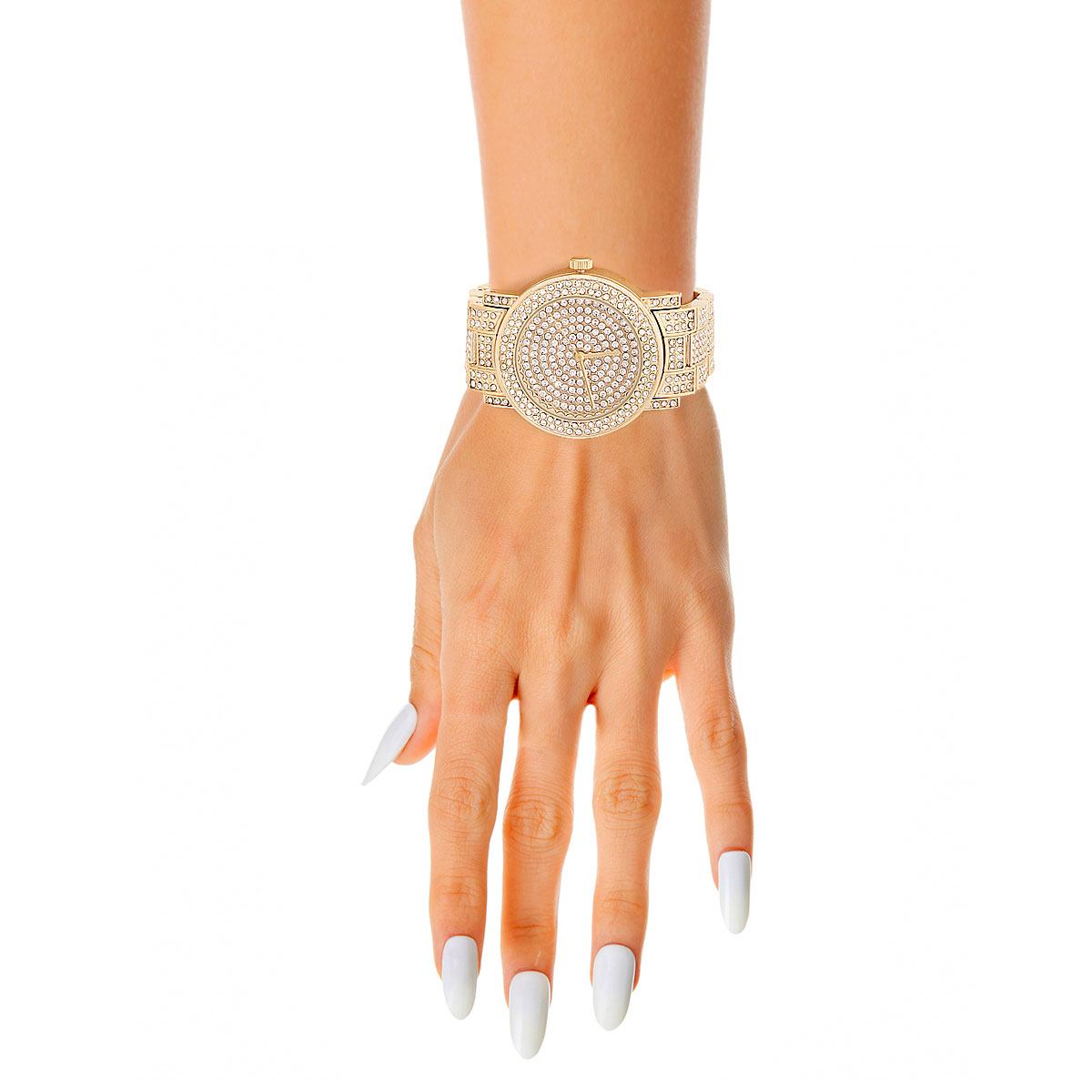 Blinged Out Gold Oyster Band Watch