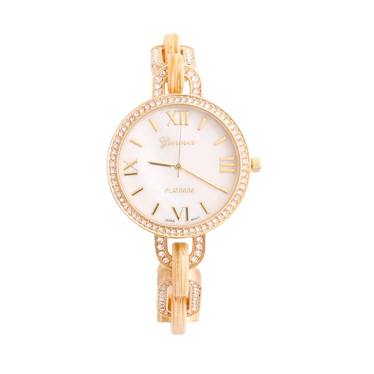 Gold and Bone Link Watch