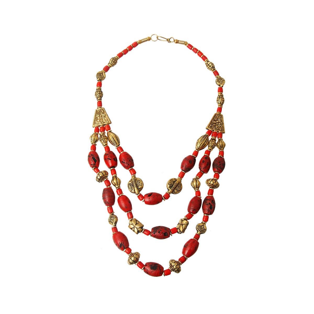 Red Bead Tribal Necklace